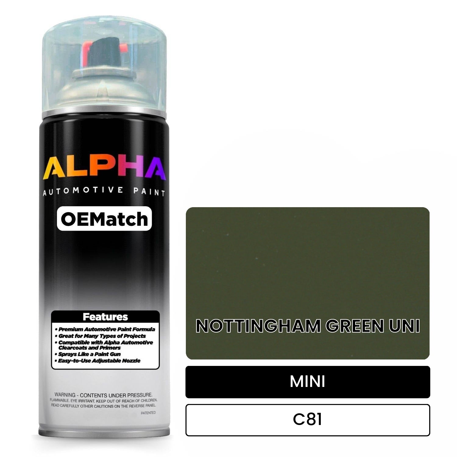 MINI NOTTINGHAM GREEN UNI C81 OEMatch Spraycan