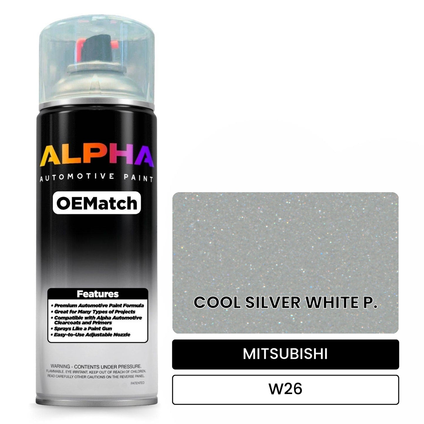 MITSUBISHI COOL SILVER WHITE P. W26 OEMatch Spraycan