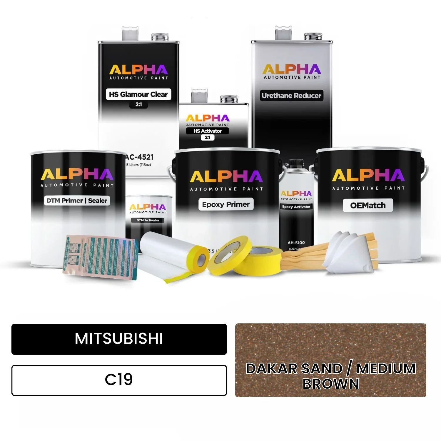 MITSUBISHI DAKAR SAND / MEDIUM BROWN C19 OEMatch Vehicle Paint Kit