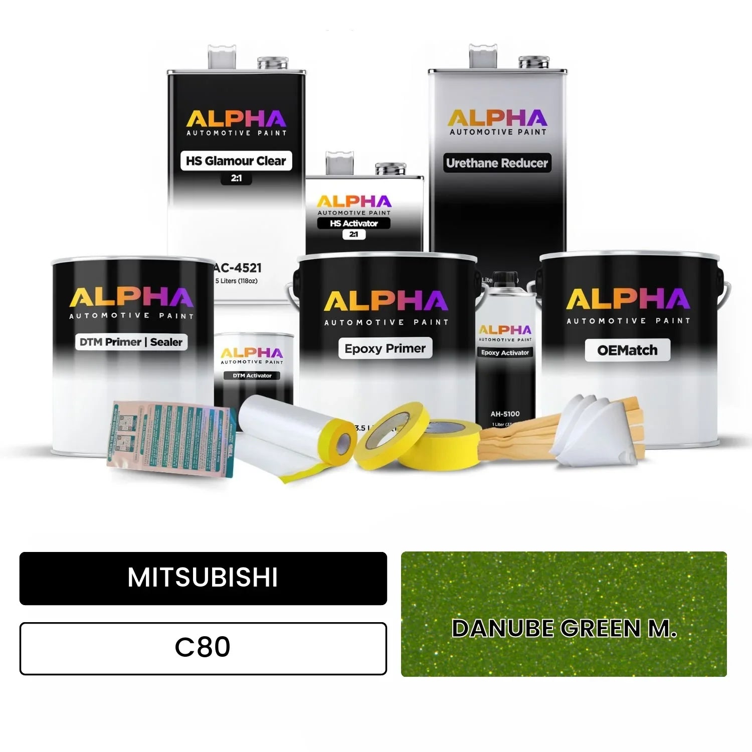 MITSUBISHI DANUBE GREEN M. C80 OEMatch Vehicle Paint Kit