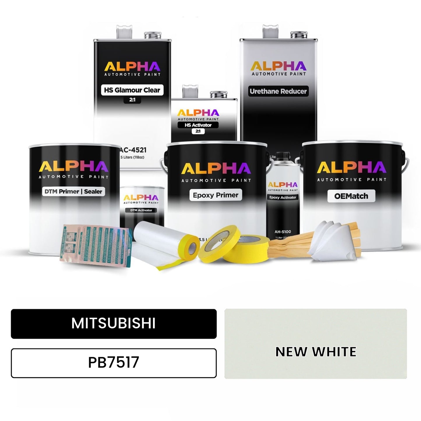 MITSUBISHI NEW WHITE PB7517 OEMatch Vehicle Paint Kit
