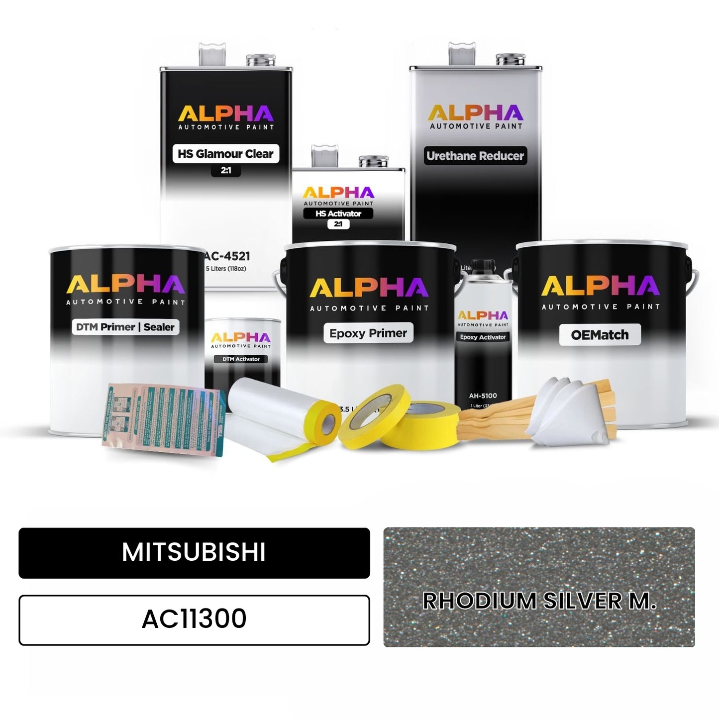 MITSUBISHI RHODIUM SILVER M. AC11300 OEMatch Vehicle Paint Kit