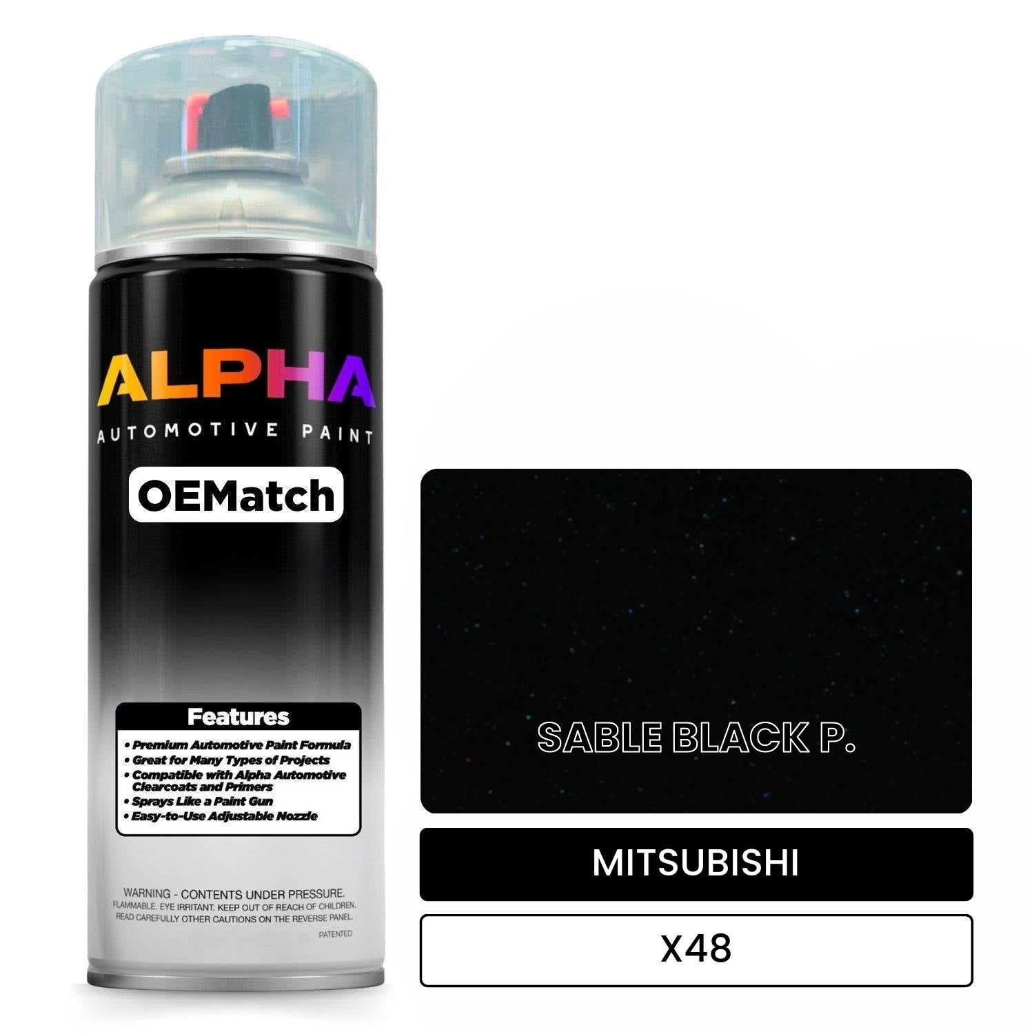 MITSUBISHI SABLE BLACK P. X48 OEMatch Spraycan