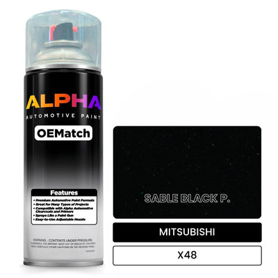 MITSUBISHI SABLE BLACK P. X48 | OEMatch Automotive Spraycan
