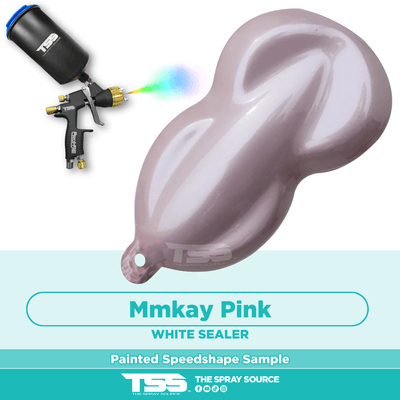 MmKay Pink Pre-Sprayed Speedshape Paint Sample (White Ground Coat) - The Spray Source - Tamco Paint