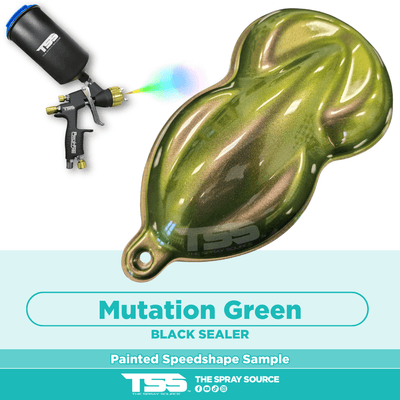 Mutation Green Pre-Sprayed Speedshape Paint Sample (Black Ground Coat) - The Spray Source - Alpha Pigments