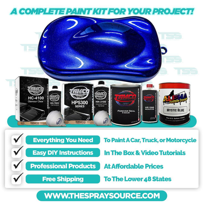 Mystic Blue Large Car Kit (Black Ground Coat) - The Spray Source - Alpha Pigments