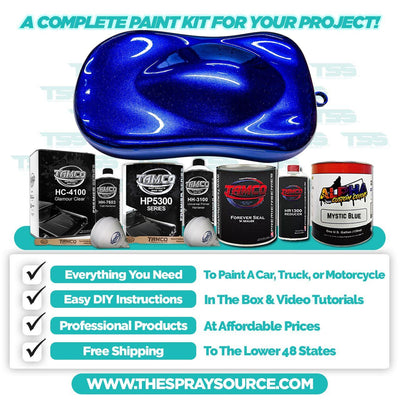 Mystic Blue Small Car Kit (Black Ground Coat) - The Spray Source - Alpha Pigments