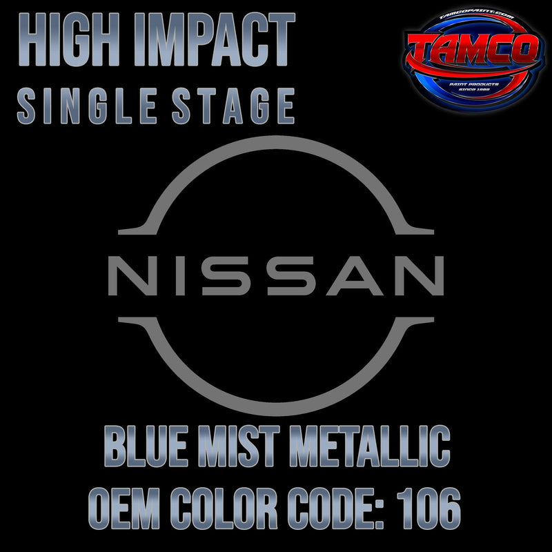 Nissan Blue Mist Metallic | 106 | 1983-1987 | OEM High Impact Single Stage - The Spray Source - Tamco Paint Manufacturing