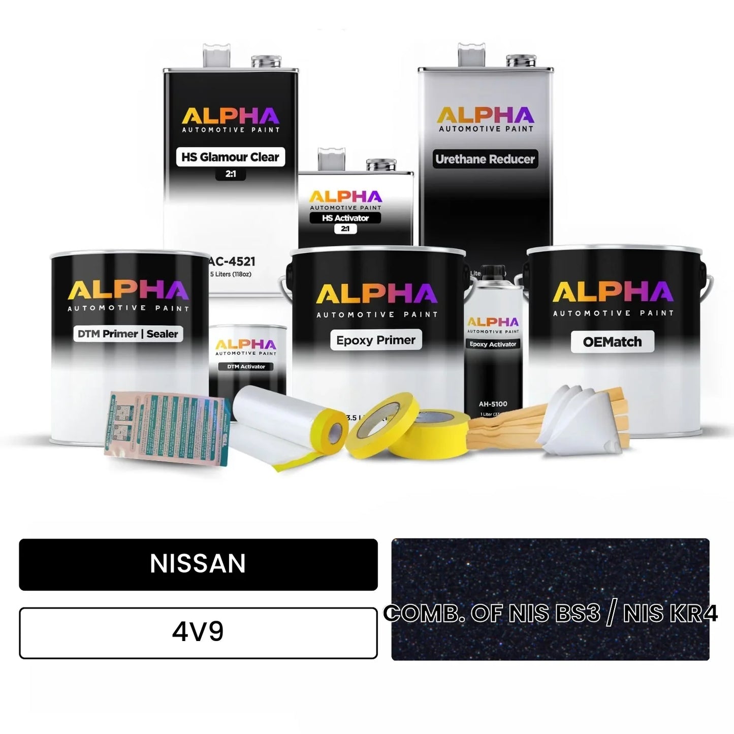 NISSAN COMB. OF NIS BS3 / NIS KR4 4V9 OEMatch Vehicle Paint Kit