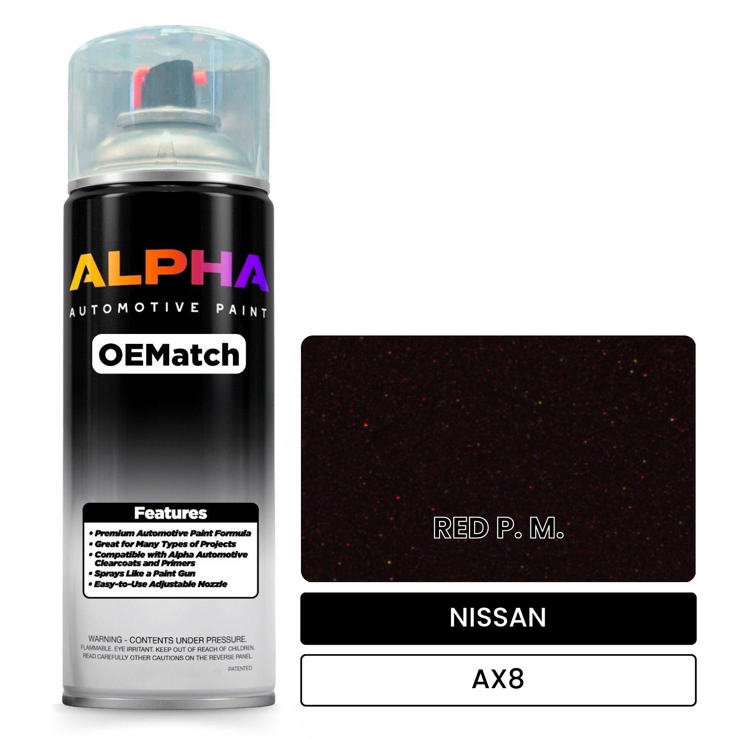 NISSAN RED P. M. AX8 | OEMatch Automotive Spraycan – The Spray Source