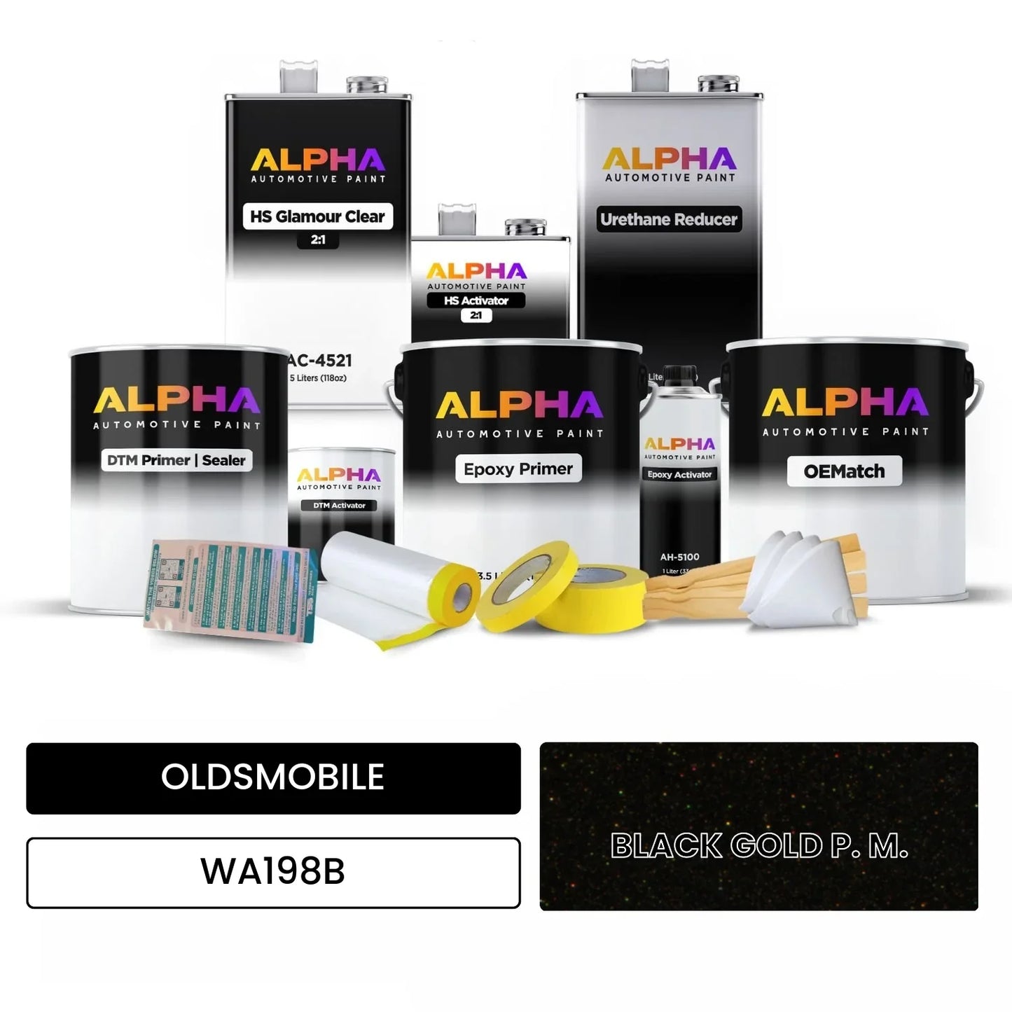 OLDSMOBILE BLACK GOLD P. M. WA198B OEMatch Vehicle Paint Kit