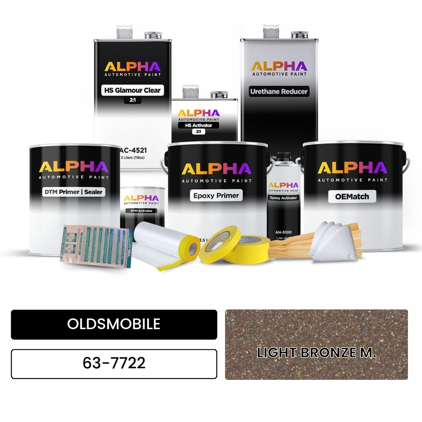 OLDSMOBILE LIGHT BRONZE M. 63-7722 OEMatch Vehicle Paint Kit