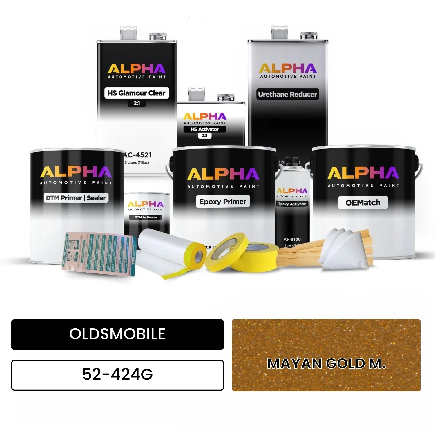 OLDSMOBILE MAYAN GOLD M. 52-424G OEMatch Vehicle Paint Kit
