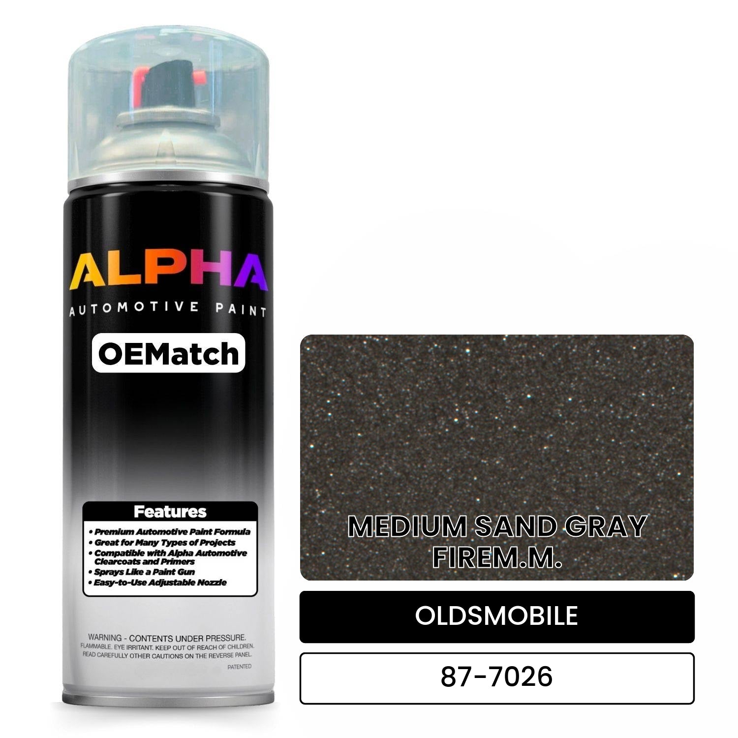 OLDSMOBILE MEDIUM SAND GRAY FIREM.M. 87-7026 OEMatch Spraycan