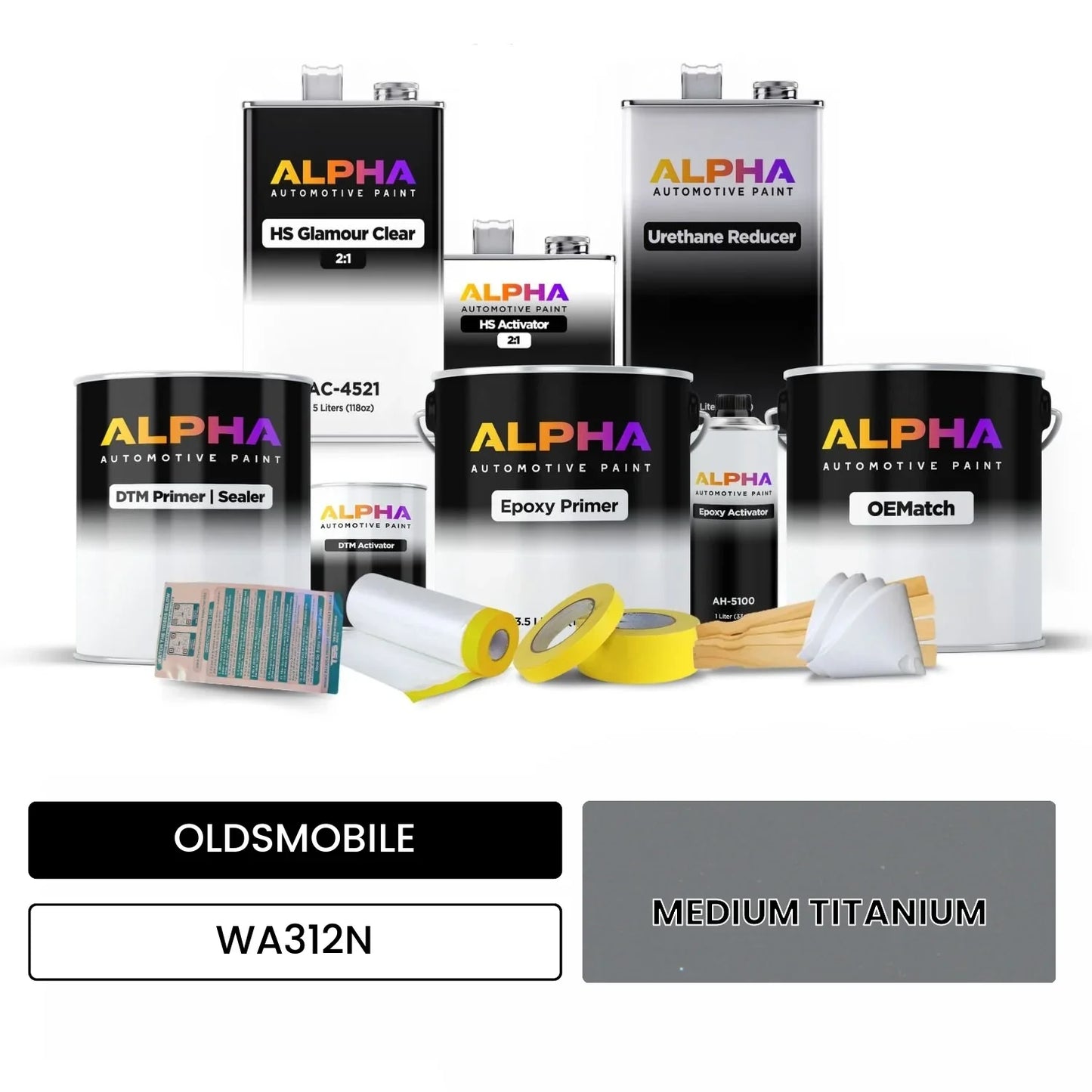 OLDSMOBILE MEDIUM TITANIUM WA312N OEMatch Vehicle Paint Kit