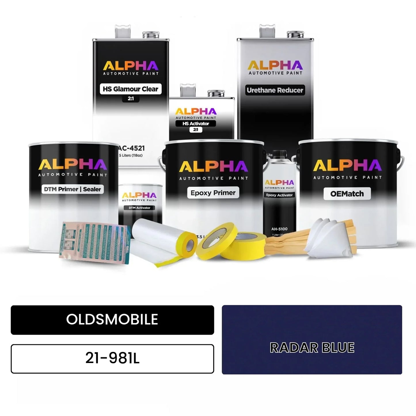 OLDSMOBILE RADAR BLUE 21-981L OEMatch Vehicle Paint Kit