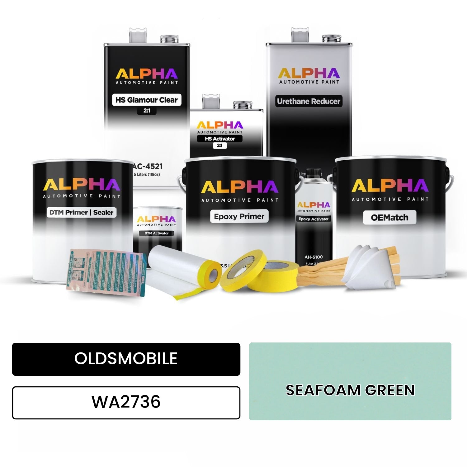 OLDSMOBILE SEAFOAM GREEN WA2736 OEMatch Vehicle Paint Kit