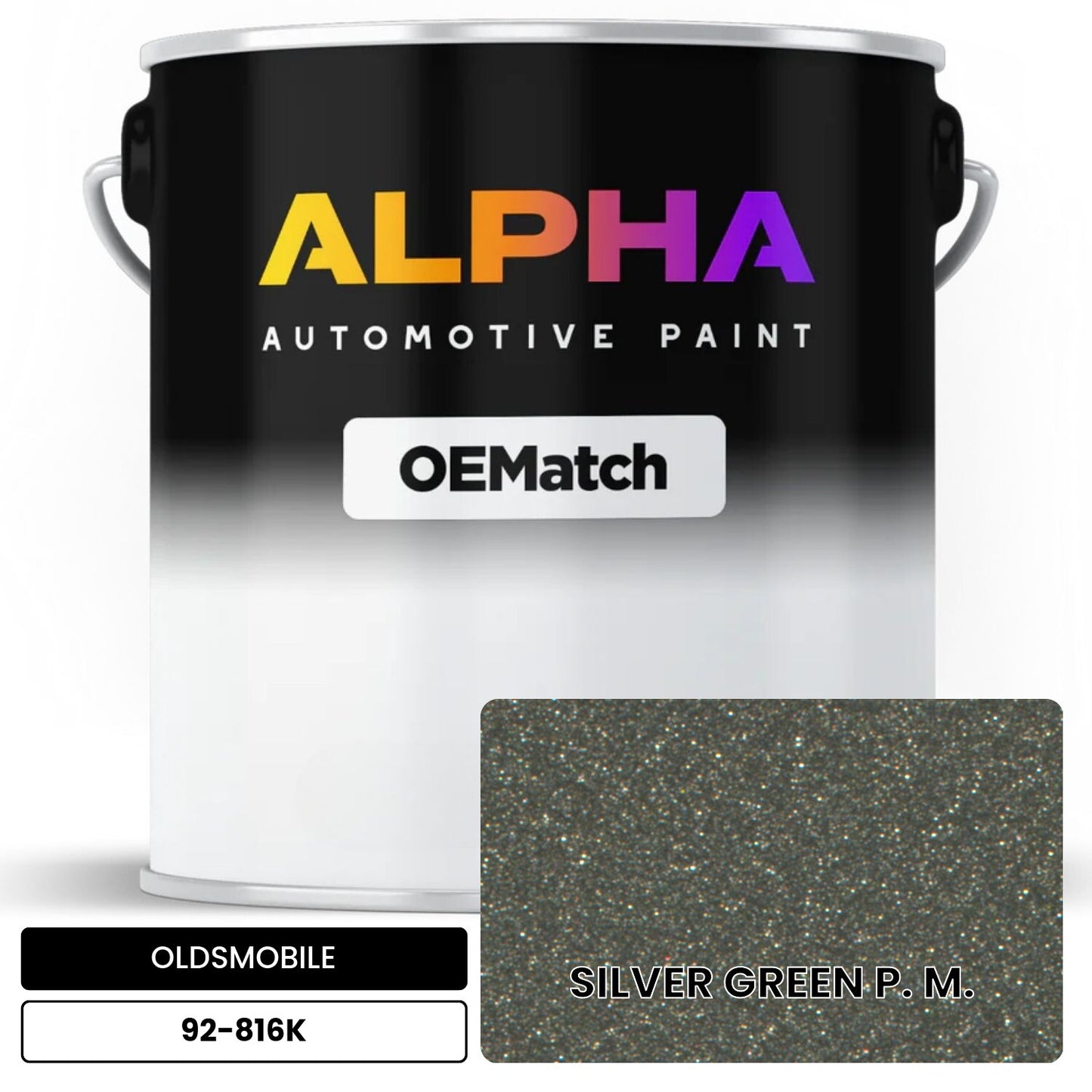 OLDSMOBILE SILVER GREEN P. M. 92-816K OEMatch Basecoat