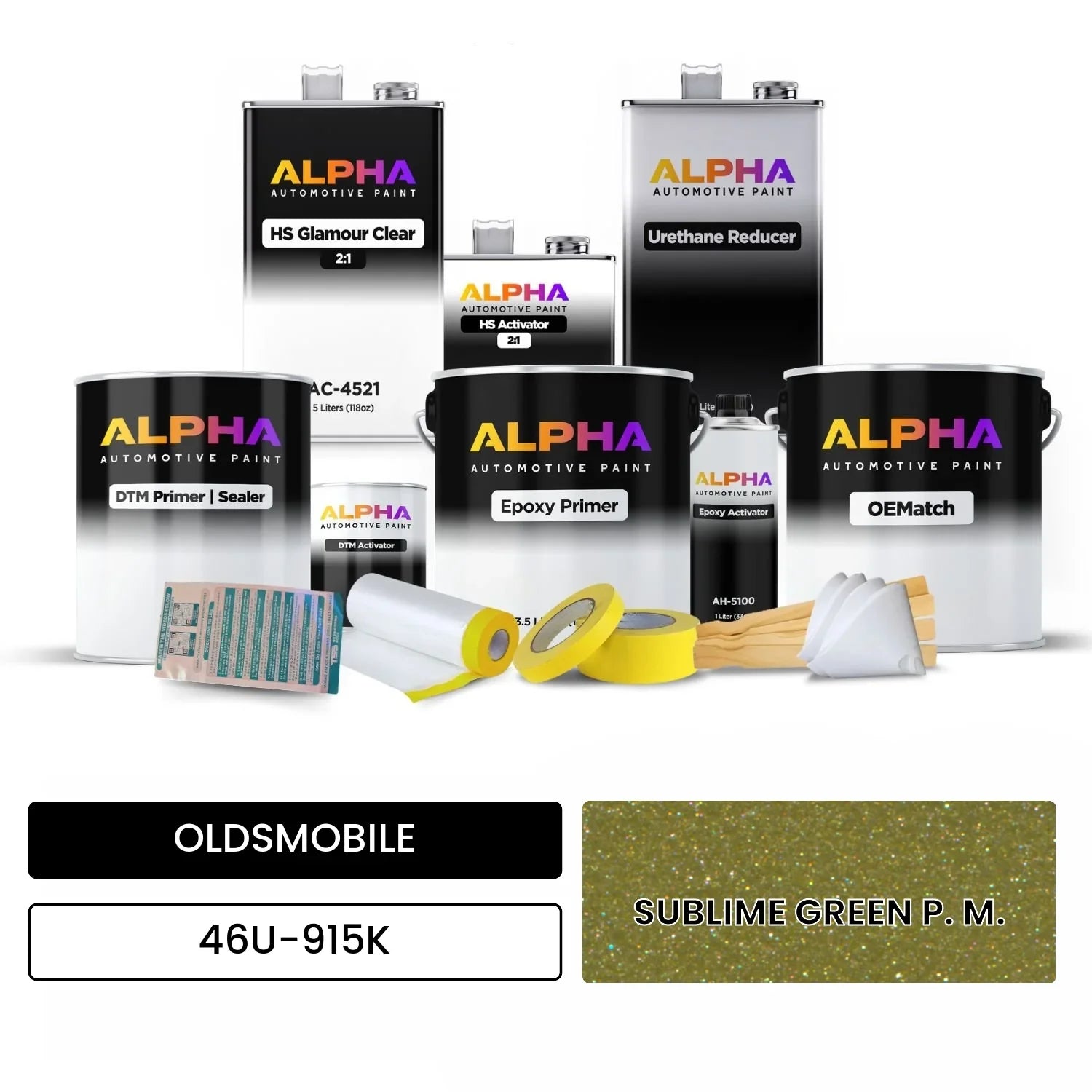 OLDSMOBILE SUBLIME GREEN P. M. 46U-915K OEMatch Vehicle Paint Kit
