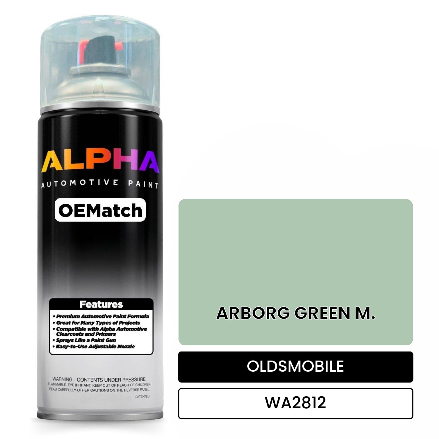OLDSMOBILE ARBORG GREEN M. WA2812 OEMatch Spraycan