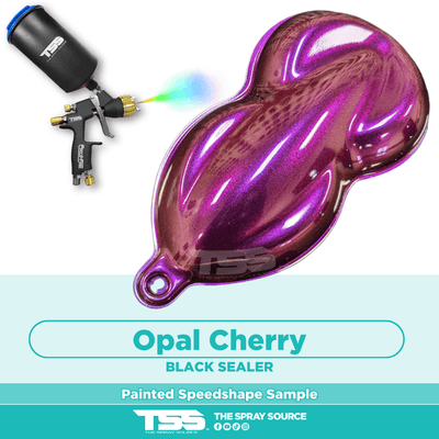 Opal Cherry Pre-Sprayed Speedshape Paint Sample (Black Ground Coat) - The Spray Source - Alpha Pigments