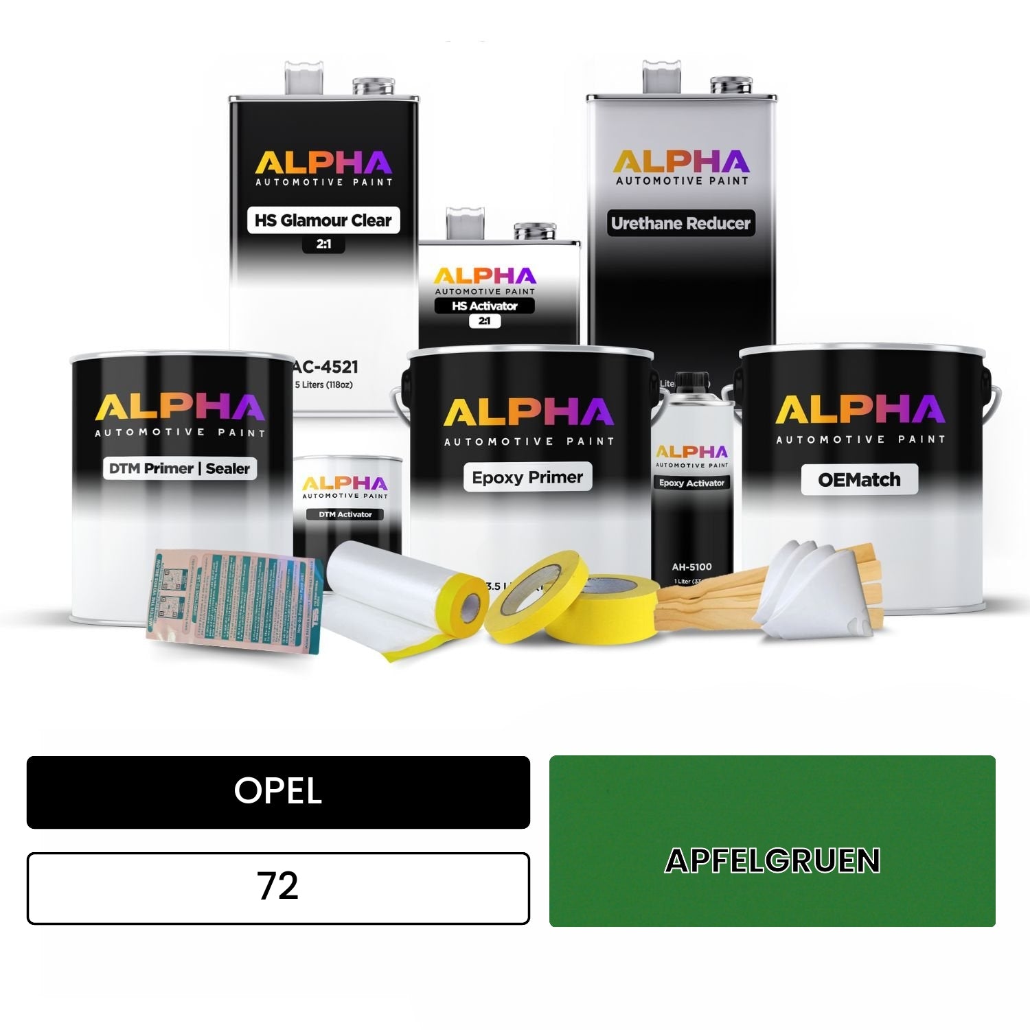 OPEL APFELGRUEN 72 OEMatch Vehicle Paint Kit