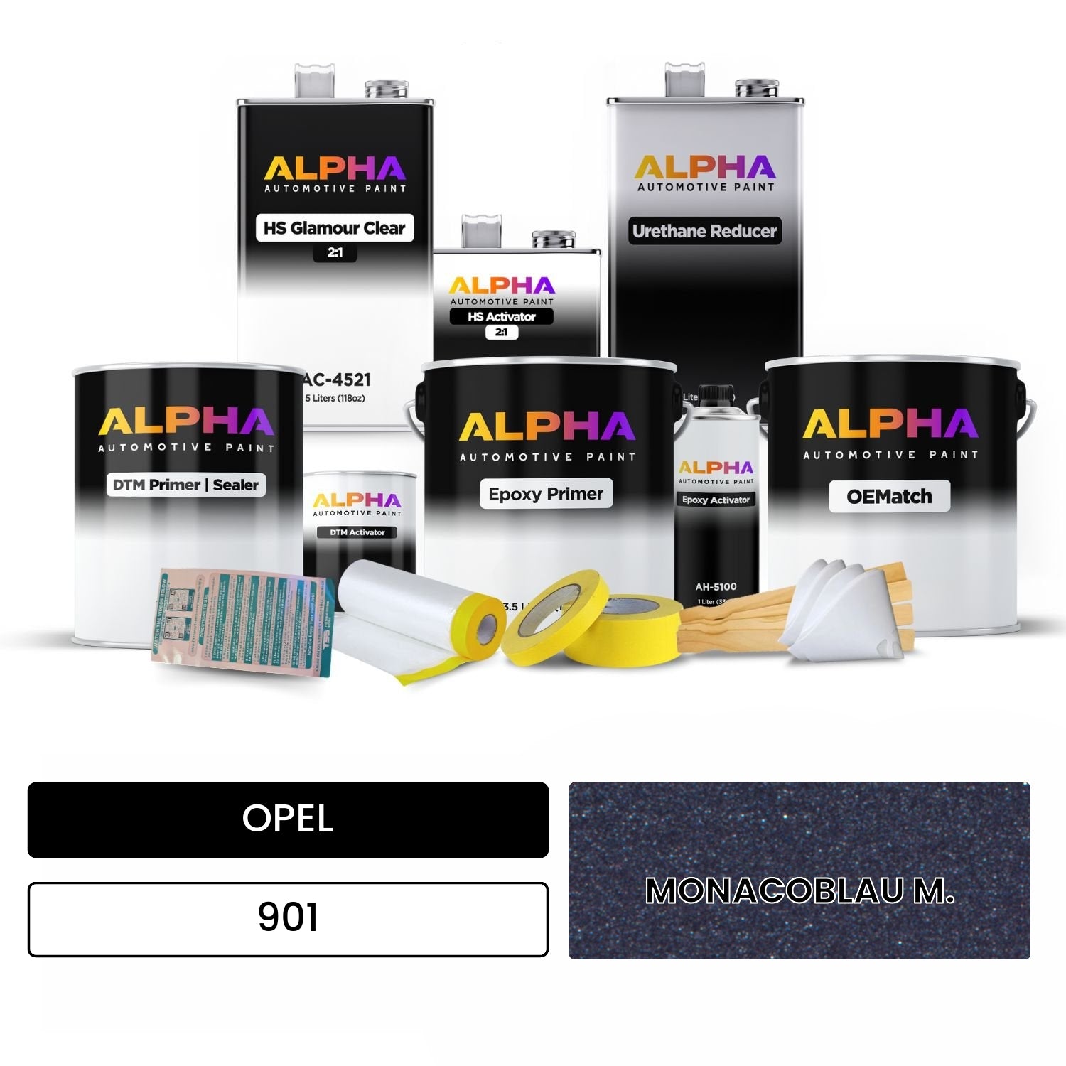 OPEL MONACOBLAU M. 901 OEMatch Vehicle Paint Kit