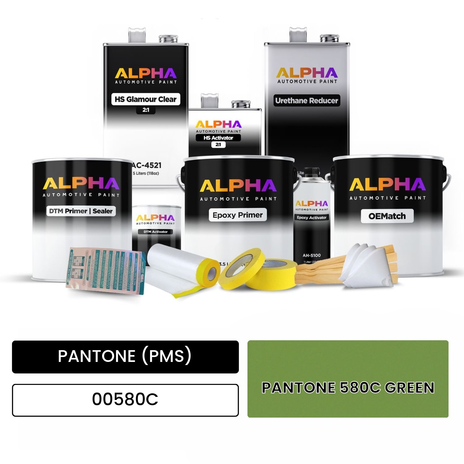 PANTONE (PMS) PANTONE 580C GREEN 00580C OEMatch Vehicle Paint Kit