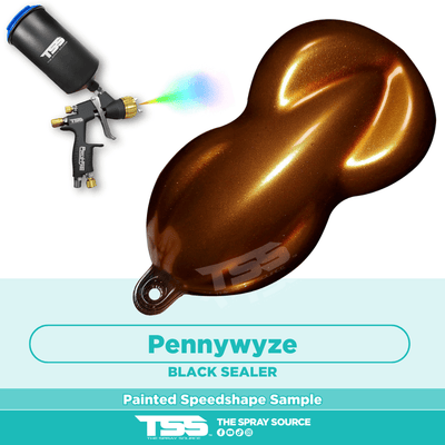 PennyWyze Candy Pearl Pre-Sprayed Speedshape Paint Sample (Black Ground Coat) - The Spray Source - Tamco Paint