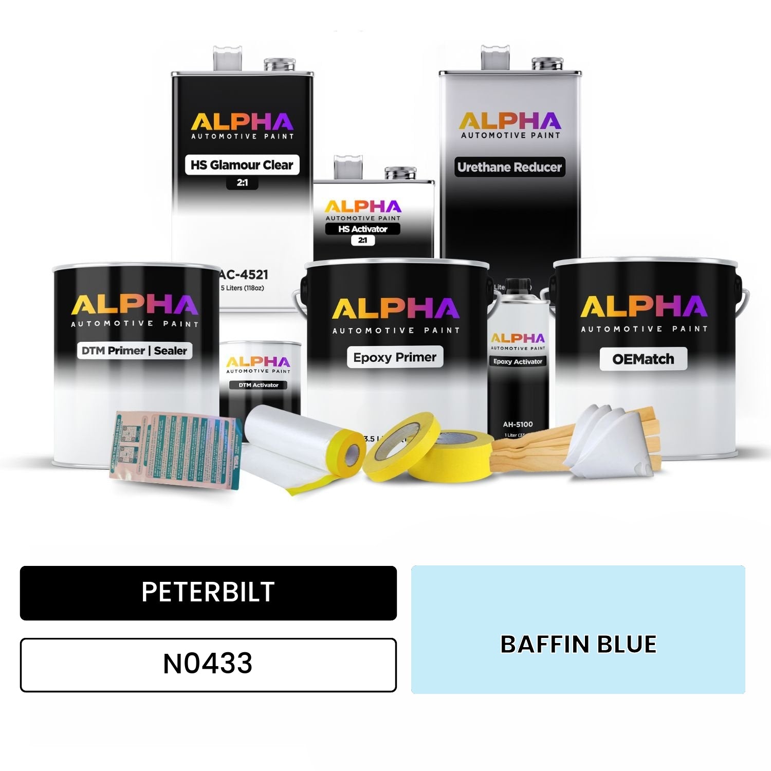 PETERBILT BAFFIN BLUE N0433 OEMatch Vehicle Paint Kit