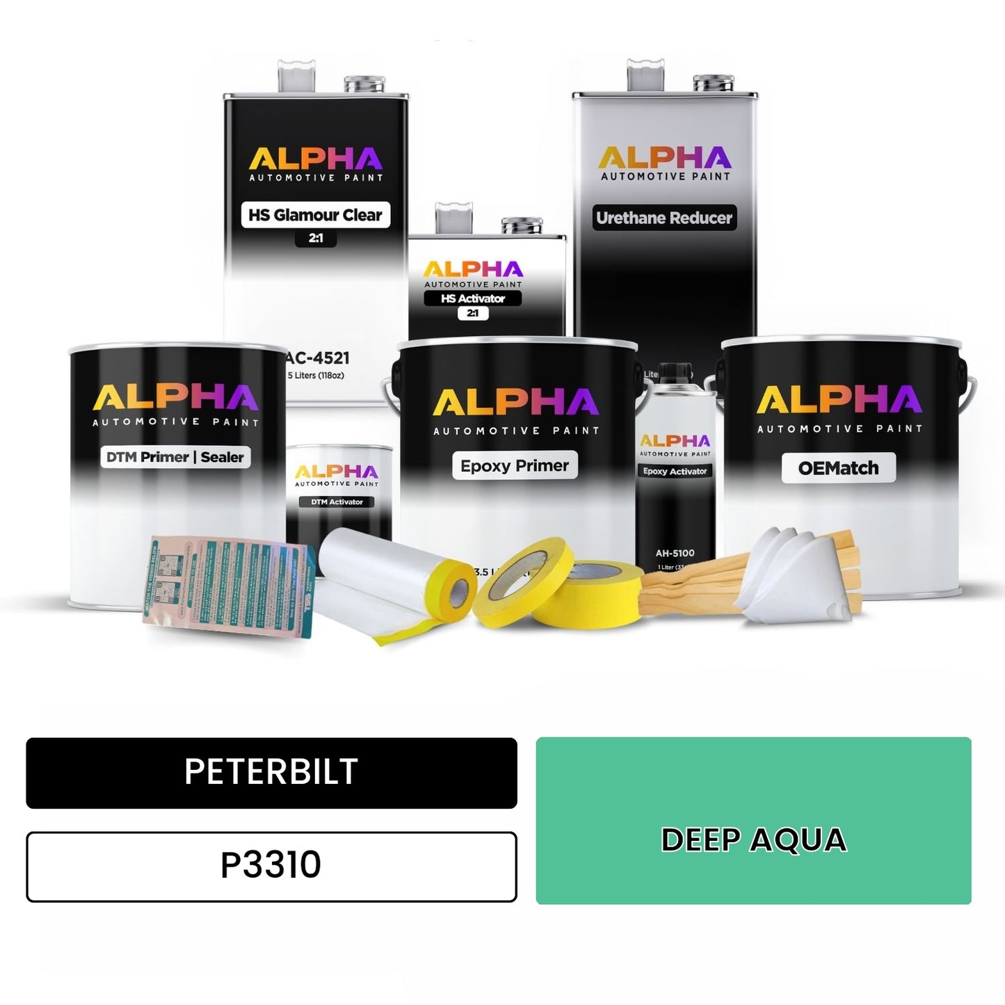 PETERBILT DEEP AQUA P3310 OEMatch Vehicle Paint Kit