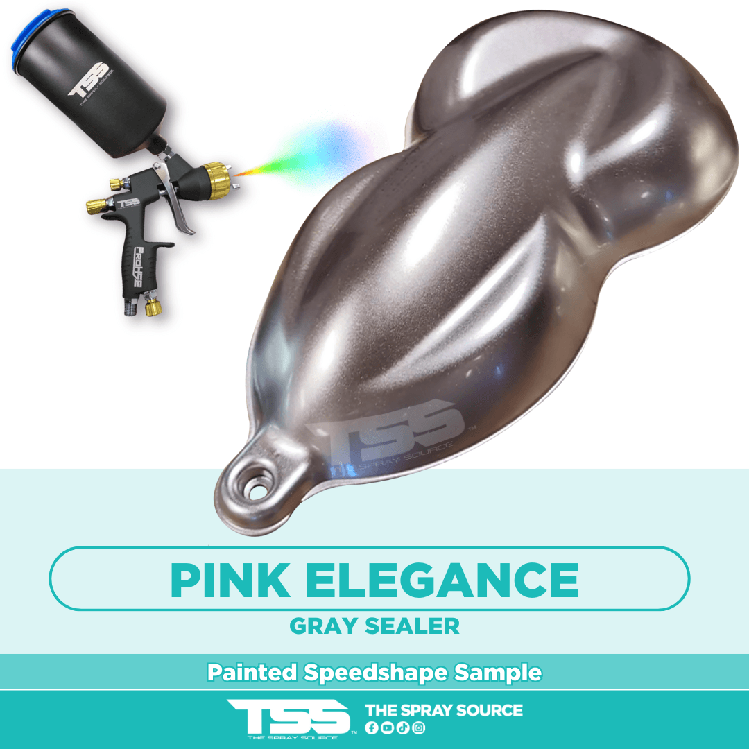 Pink Elegance Pre-Sprayed Speedshape Paint Sample (Grey Ground Coat) - The Spray Source - Alpha Pigments