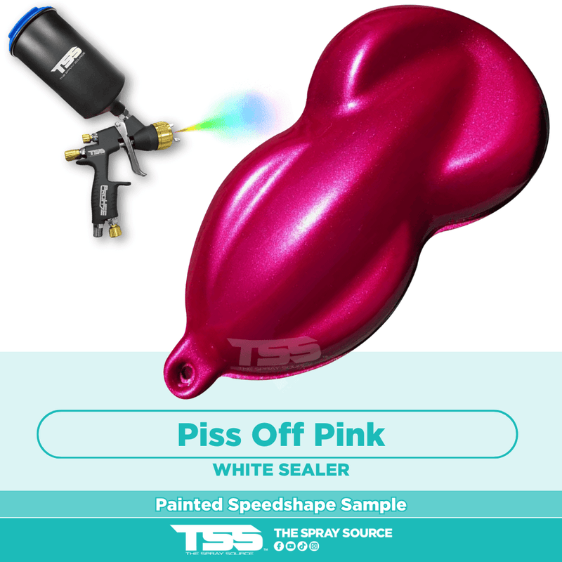 Piss Off Pink Pearl Pre-Sprayed Speedshape Paint Sample (White Ground Coat) - The Spray Source - Tamco Paint