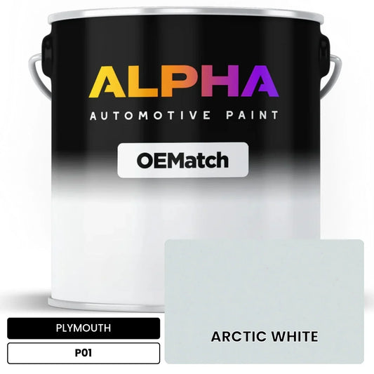 PLYMOUTH ARCTIC WHITE P01 OEMatch Basecoat