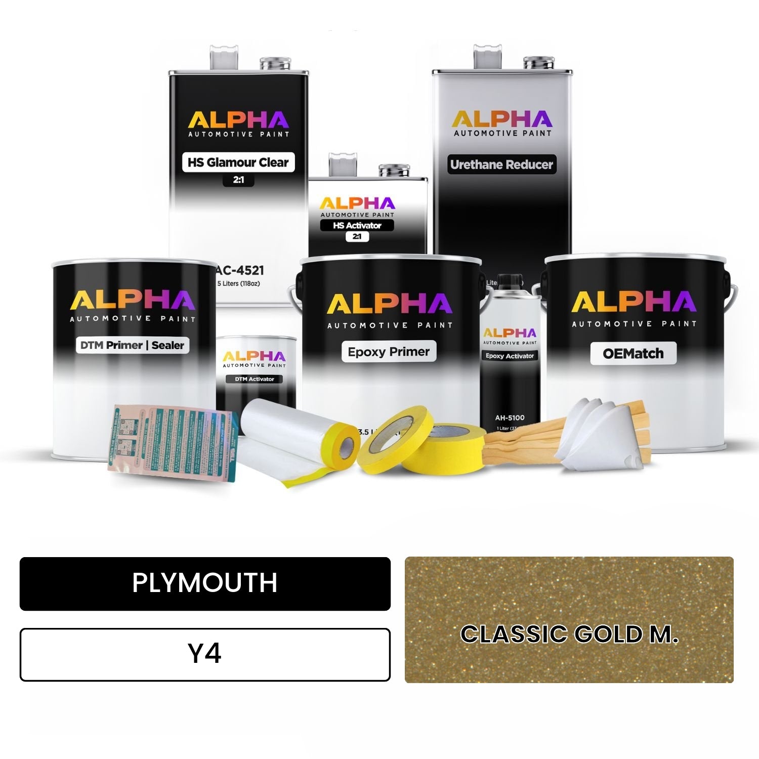 PLYMOUTH CLASSIC GOLD M. Y4 OEMatch Vehicle Paint Kit