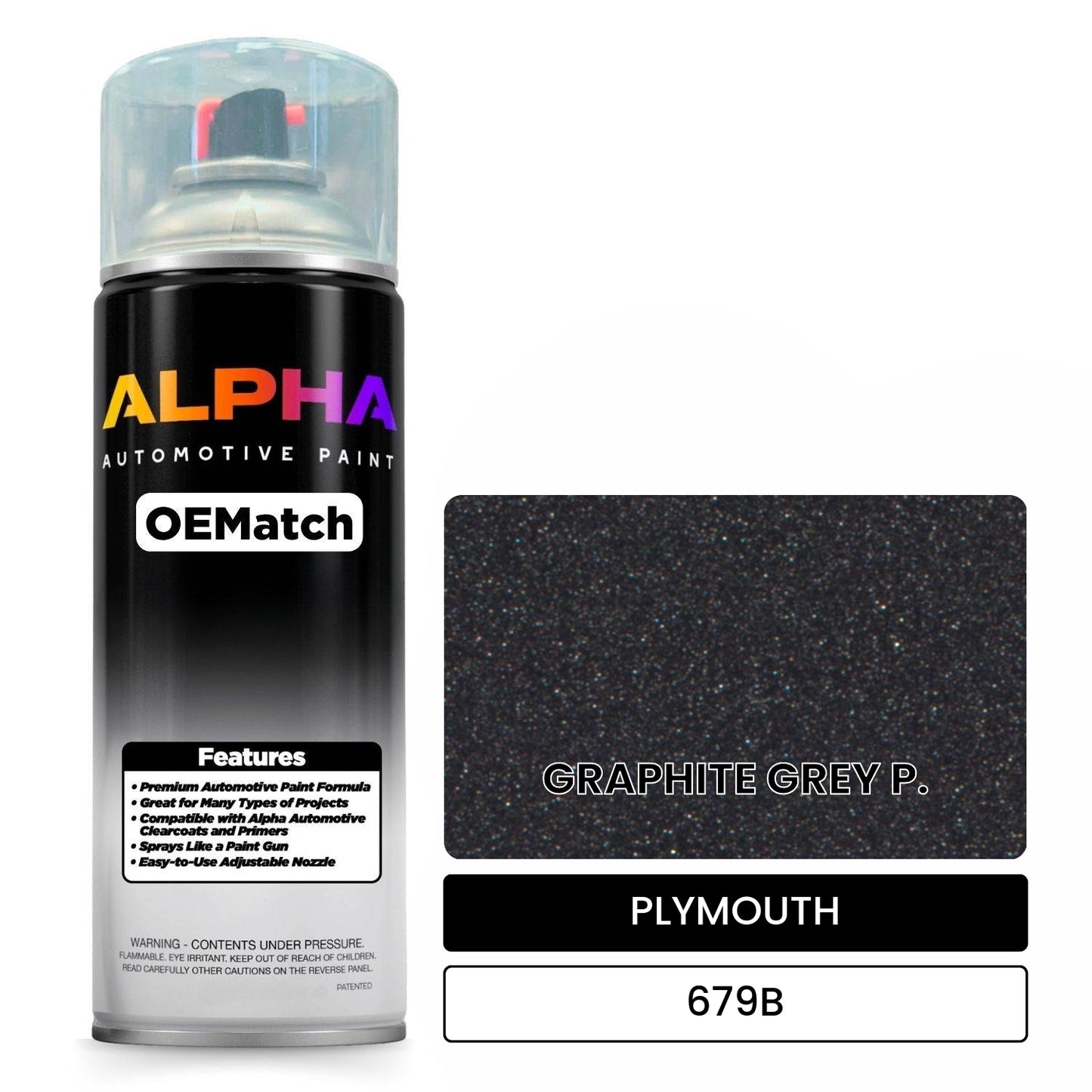 PLYMOUTH GRAPHITE GREY P. 679B OEMatch Spraycan