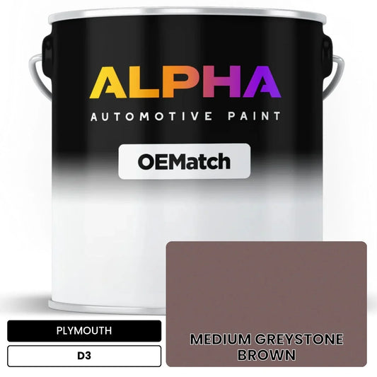 PLYMOUTH MEDIUM GREYSTONE BROWN D3 OEMatch Basecoat