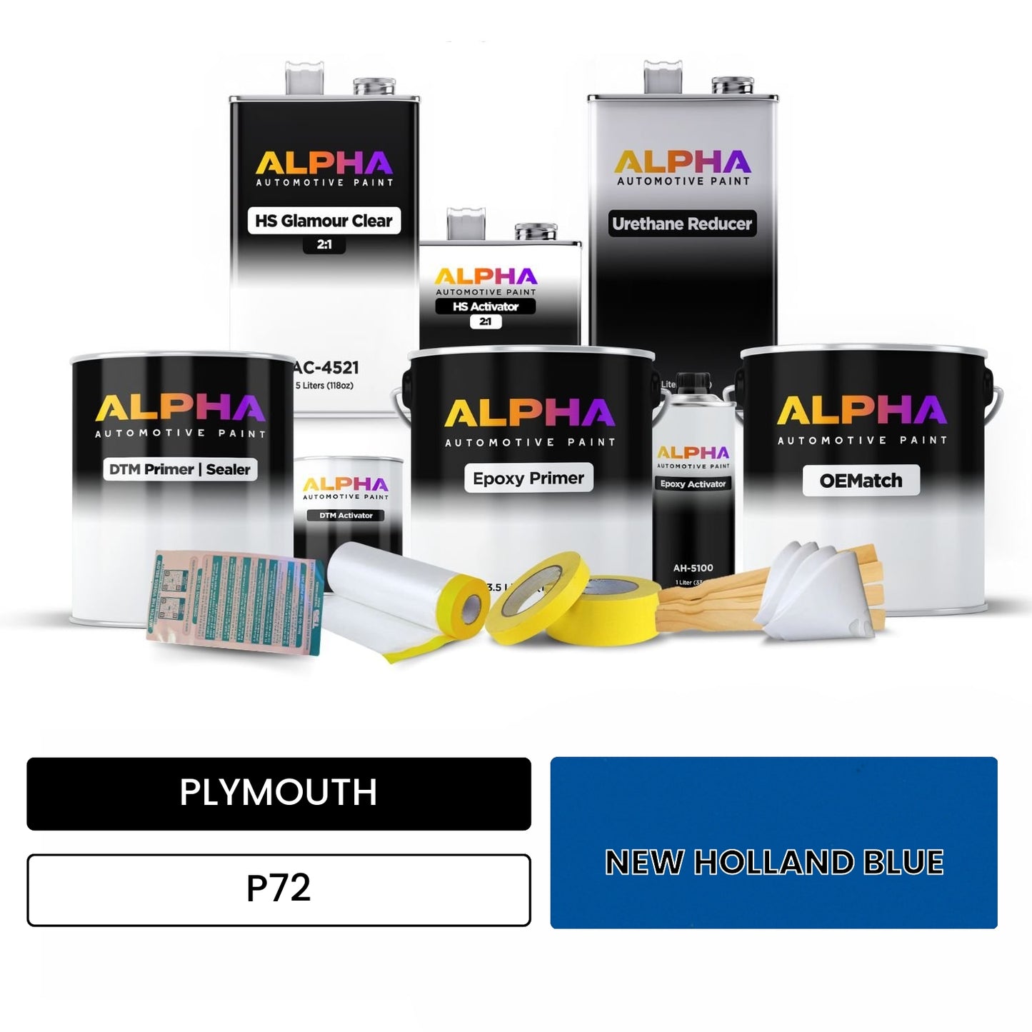 PLYMOUTH NEW HOLLAND BLUE P72 OEMatch Vehicle Paint Kit