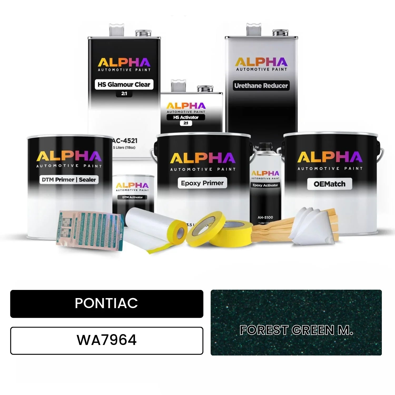 PONTIAC FOREST GREEN M. WA7964 OEMatch Vehicle Paint Kit