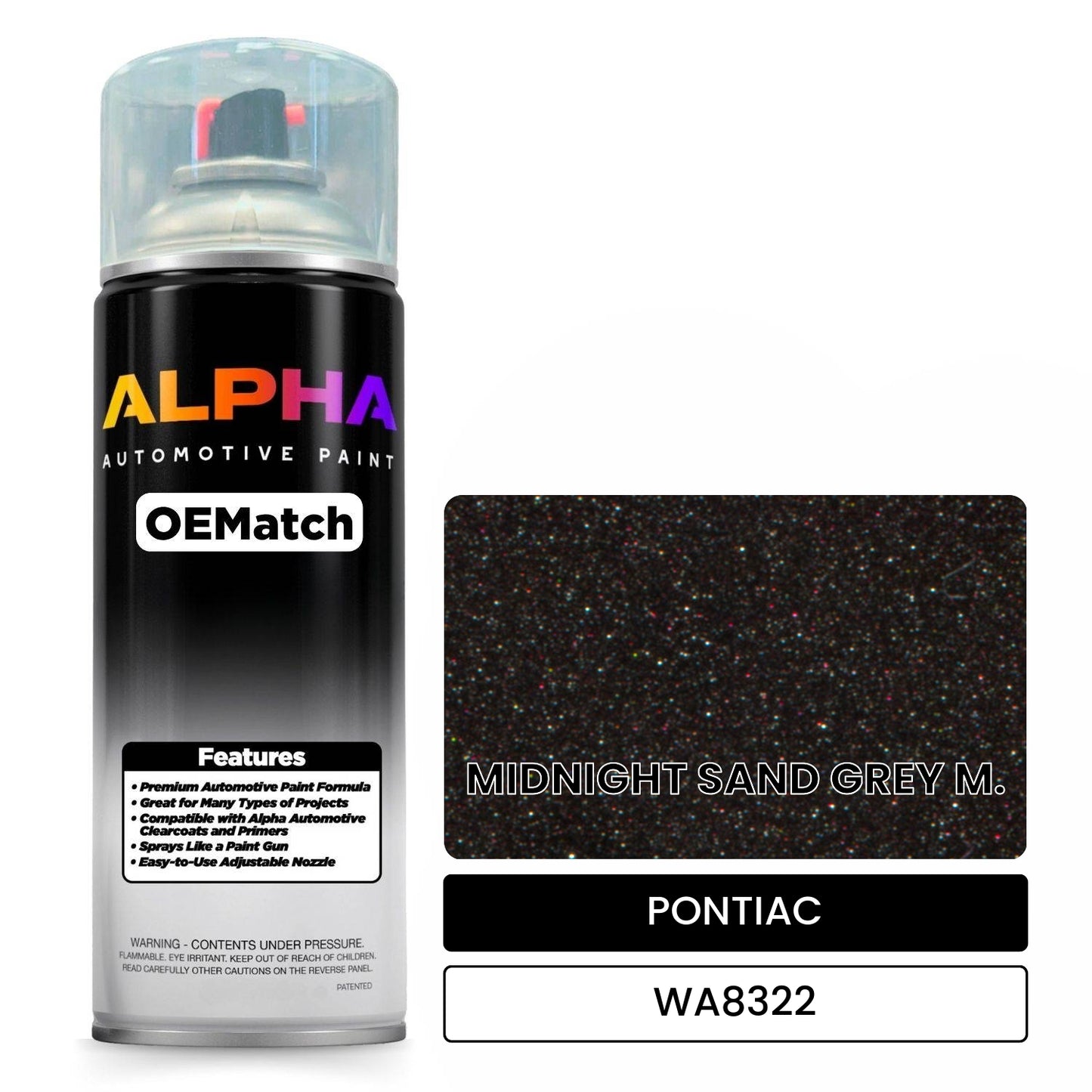 PONTIAC MIDNIGHT SAND GREY M. WA8322 OEMatch Spraycan