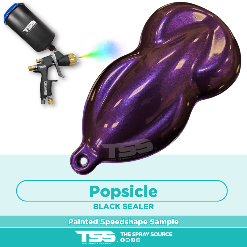 Popsicle Pre-Sprayed Speedshape Paint Sample (Black Ground Coat) - The Spray Source - Alpha Pigments