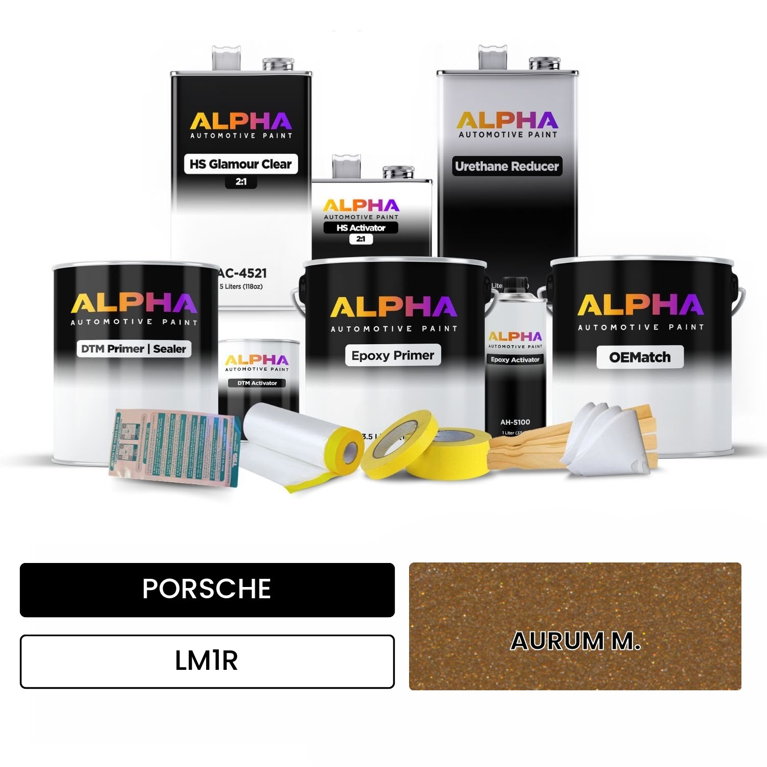 PORSCHE Aurum Metallic LM1R OEMatch Vehicle Paint Kit