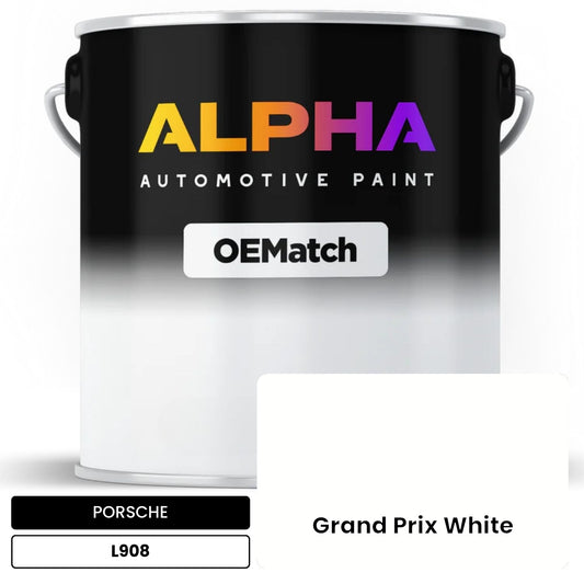 PORSCHE Grand Prix White L908 OEMatch Basecoat
