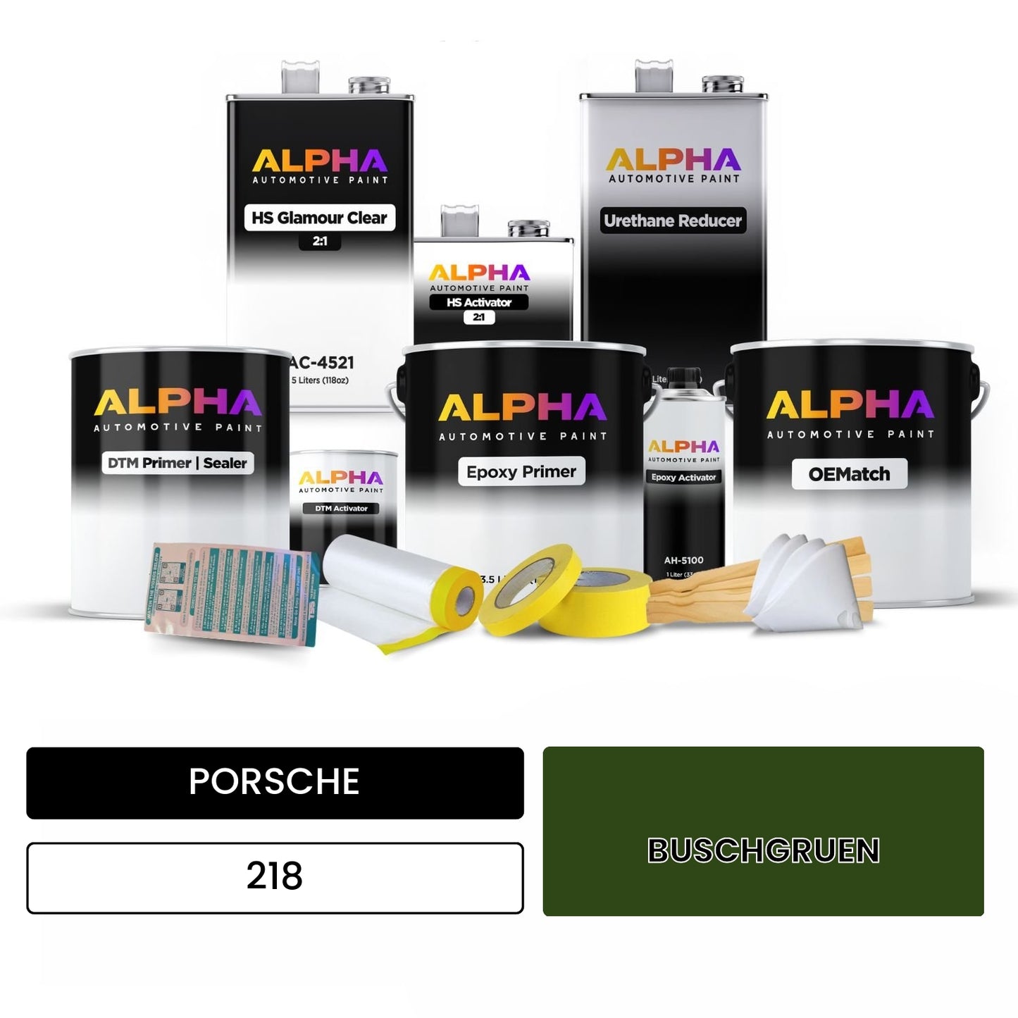 PORSCHE Leaf Green 218 OEMatch Vehicle Paint Kit