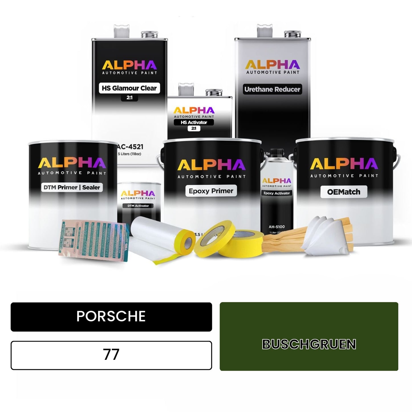 PORSCHE Leaf Green 77 OEMatch Vehicle Paint Kit
