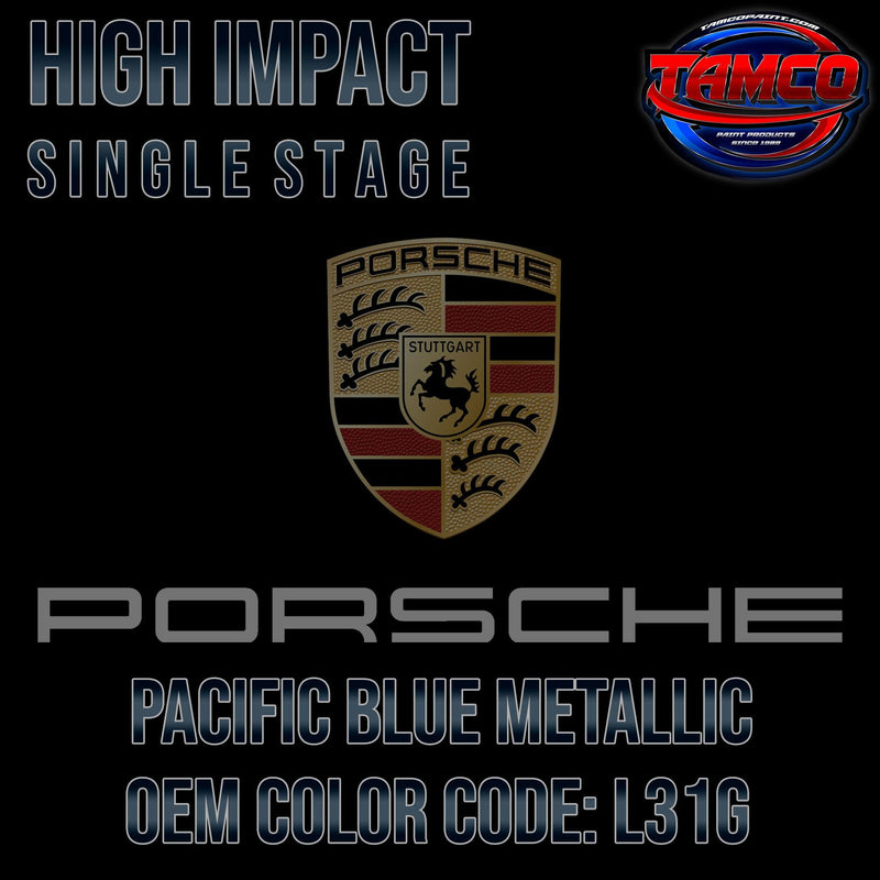 Porsche Pacific Blue Metallic | L31G | 1981-1982 | OEM High Impact Series Single Stage - The Spray Source - Tamco Paint Manufacturing