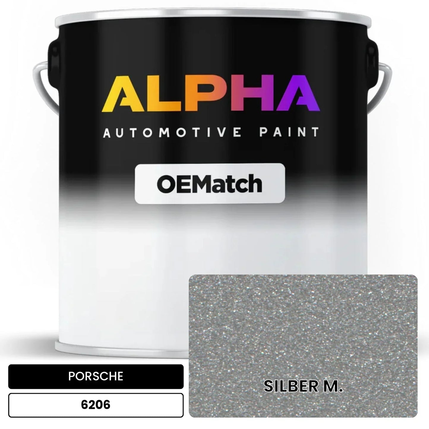 PORSCHE Silver Metallic 6206 OEMatch Basecoat