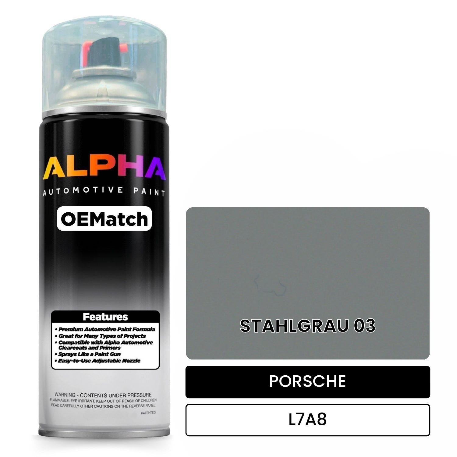 PORSCHE Steel Gray L7A8 OEMatch Spraycan