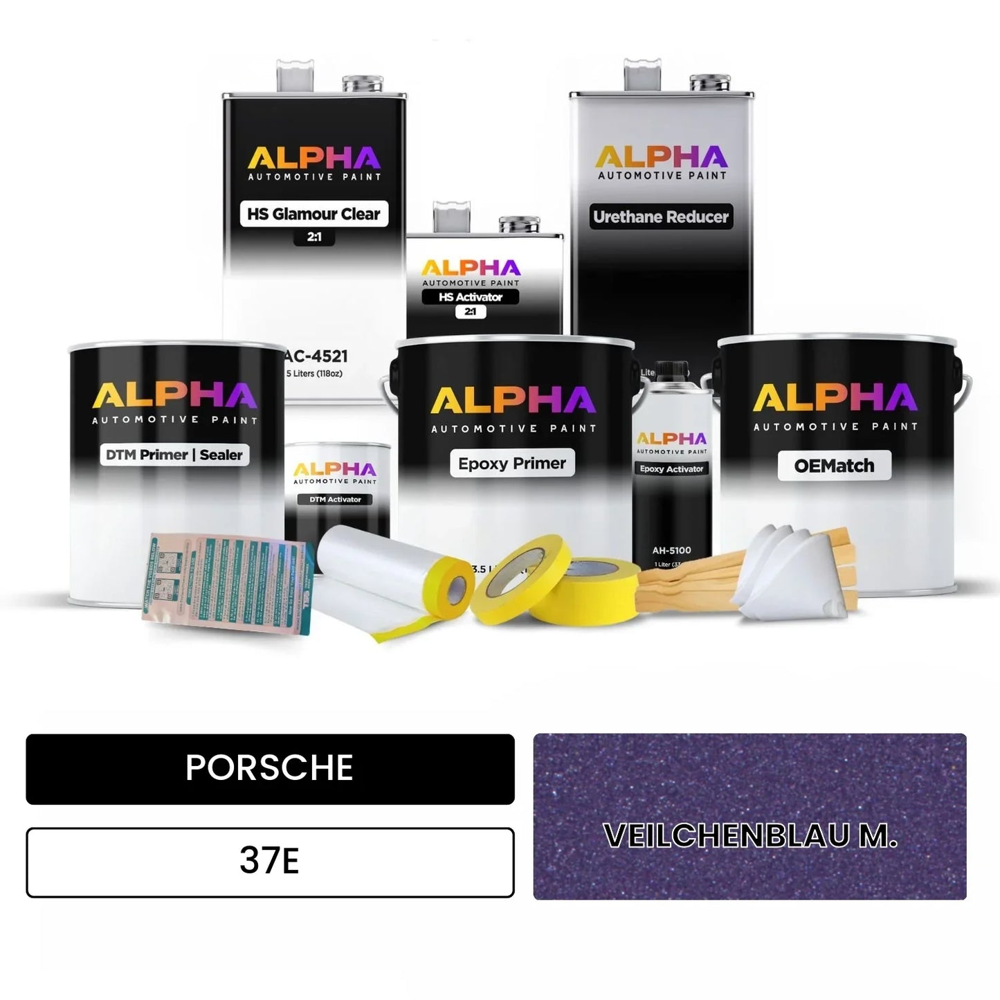 PORSCHE Violet Blue Metallic 37E OEMatch Vehicle Paint Kit